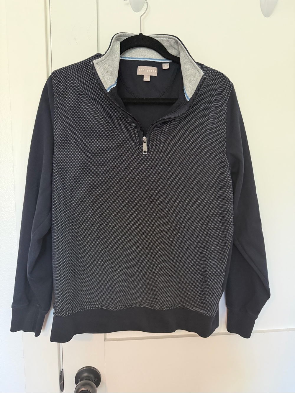 Ted Baker Navy Textured Half-Zip Men's Sweater